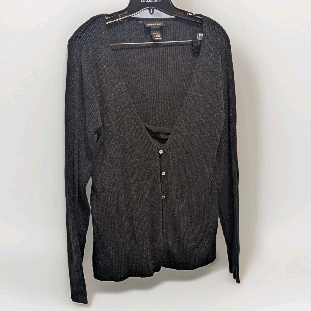 Whimsigoth Dark Academia Coquette Shimmer Knit Cardigan Top Lane Bryant 18/20